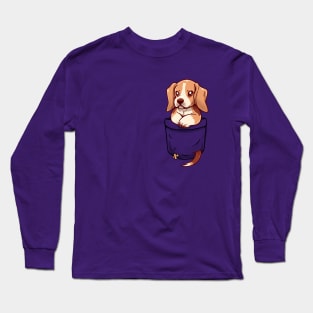 Pocket Cute Beagle Long Sleeve T-Shirt